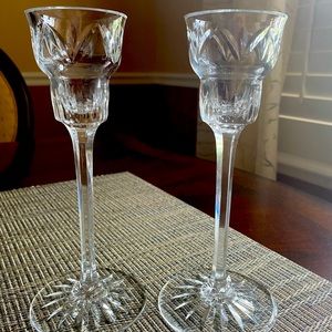 Marquis by Waterford Tall vintage crystal candle holders pair